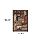 8?x10? Black and Brown Nature Lodge Area Rug