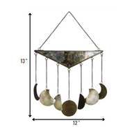 Glass and Metal Moon Phase Wall Hanging