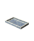 Blue Quatrefoil Bone Inlay Serving Tray