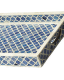 Blue Quatrefoil Bone Inlay Serving Tray