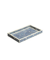 Blue Quatrefoil Bone Inlay Serving Tray