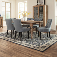 2?x3? Navy and Gray Floral Ditsy Scatter Rug