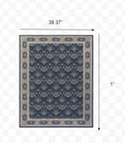 2?x3? Navy and Gray Floral Ditsy Scatter Rug