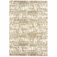 2?x3? Ivory and Gray Abstract Strokes Scatter Rug