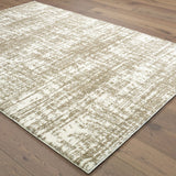 2?x3? Ivory and Gray Abstract Strokes Scatter Rug