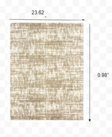 2?x3? Ivory and Gray Abstract Strokes Scatter Rug