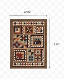 2?x3? Brown and Red Ikat Patchwork Scatter Rug