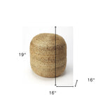 Bohemian Bullet Jute Pouf Ottoman