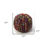 Boho Multi Color Rag Pouf Ottoman