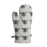 Set of Two Tea Towels with Dark Green Bumble Bee Oven Gloves