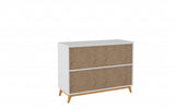 Modern White and Natural Two Door Buffet