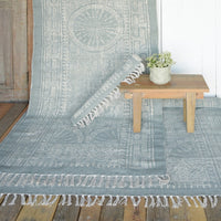 4? x 6? Sky Gray Distressed Medallion Area Rug