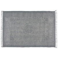 4? x 6? Sky Gray Distressed Medallion Area Rug