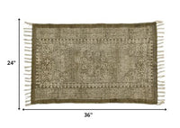 2' X 3' Putty Distressed Medallion Scatter Rug