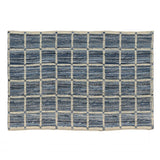 5? x 8? Blue and Gray Grid Area Rug