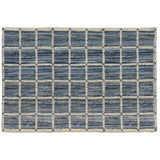 5? x 8? Blue and Gray Grid Area Rug