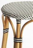 Classic Black and White Rattan Bar Stool