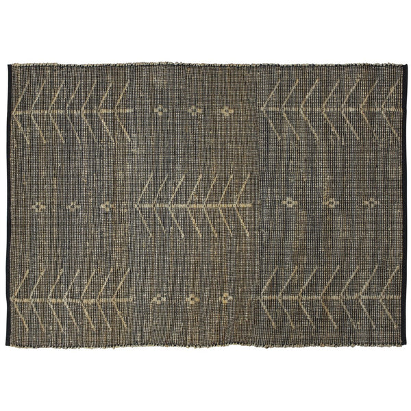 4? x 6? Black Distressed Tribal Area Rug