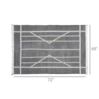 4? x 6? Gray and Cream Geometric Area Rug