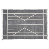 4? x 6? Gray and Cream Geometric Area Rug