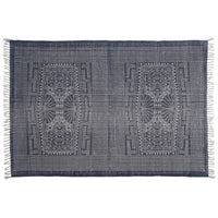 4? x 6? Blue and Ivory Batik Area Rug