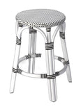 Classic White and Black Rattan Counter Stool