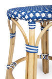 Blue and White Rattan Counter Stool