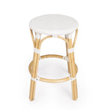 White Rattan Counter Stool