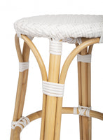 White Rattan Counter Stool