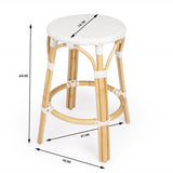 White Rattan Counter Stool