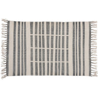 2' X 3' Gray and Cream Broken Stripes Scatter Rug