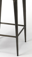 Dark Brown Leather Bar Stool