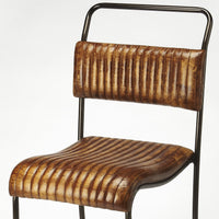 Natural Brown Leather Bar Stool