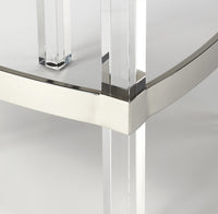 Acrylic and White Leather Counter Stool