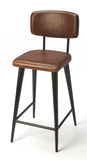 Dark Brown Leather Bar Stool