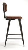 Dark Brown Leather Bar Stool