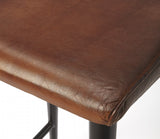 Dark Brown Leather Bar Stool