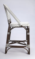 White and Chocolate Rattan Counter Stool