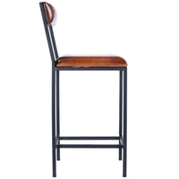 Classic Leather and Metal Counter Stool