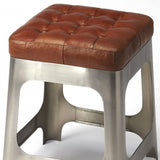 Iron and Leather Counter Stool