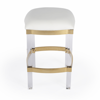Acrylic and Polished Gold Counter Stool