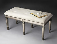 Silver Mirrored Bench