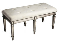 Silver Mirrored Bench