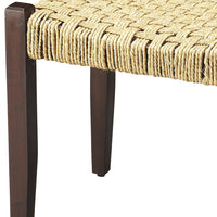 Solid Wood and Woven Jute Stool