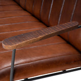 Executive Chic Leather and Metal Bench