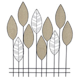 Metal Flower and Leaves Wall Decor