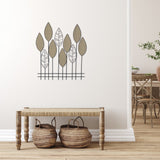 Metal Flower and Leaves Wall Decor