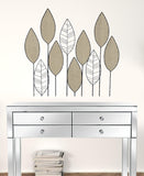 Metal Flower and Leaves Wall Decor