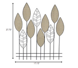 Metal Flower and Leaves Wall Decor