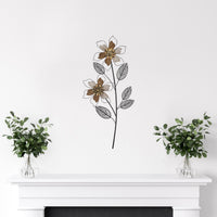 Metal Wire Flower Wall Decor Piece